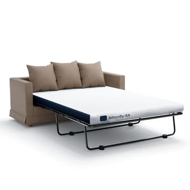 NihonBy-RA 4.6 Inch Memory Foam Mattress Replacement for Sleeper Sofa and Couch Beds | 4.6 in| CertiPUR-US Certified | Washable Material w(Sofa Not Included)(Queen)