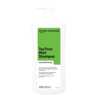 Amazon Essentials Tea Tree Mint Shampoo, Cool & Refreshing, Sulfate-free Formula, 33.8 Fl Oz, Pack of 1