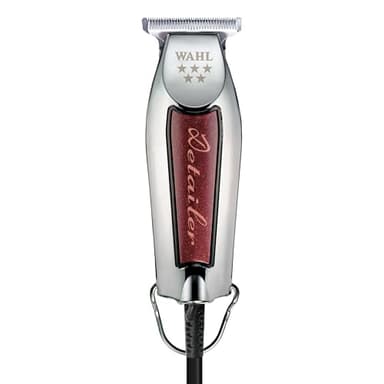Wahl Professional Detailer Trimmer, Burgundy, Adjustable T-Blade, Corded Lightweight Rotary Motor, Includes 3 Guides and Accessories
