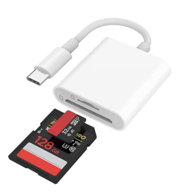 SD Card Reader USB C for iPhone 17/16/15 Series, AIDOUBARA Memory Card Reader with SD and Micro SD Slot, Digital Camera Adapter Compatible with iPad, Mac, MacBook, Kodak Pixpro and More Type C Devices