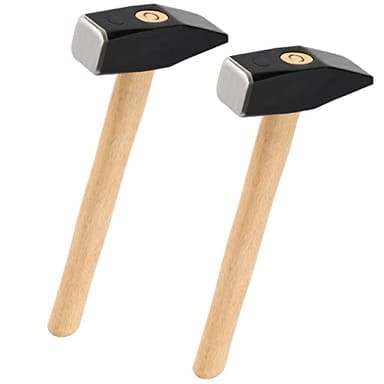 NINGWAAN 2 PCS 3 Pound Cross Peen Hammer, 3 lb Blacksmith’s Hammer with Wooden Handle for Metalworking, Machinists and Engineers