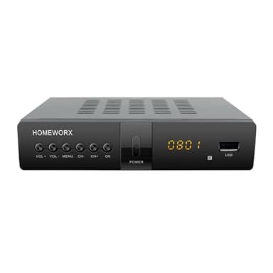 ATSC Digital Converter Box with TV Tuner, TV Recording, USB Multimedia Function, 1080P HDMI, Metal Case, Clear QAM, by Mediasonic HomeWorx (HW250STB)