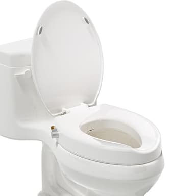 Clirass 3" Raised Toilet Seat with Bidet - Non-Electric Bidet with Dual Nozzles - Elevated Toilet Risers for Seniors & Limited Mobility - Easy Install & Clean (Elongated)