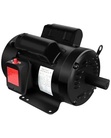 Air Compressor Motor 5HP Electric Motor 1750 RPM, Single Phase,184T Frame, 208V-230V, 1-1/8"Shaft Diameter Rolled Steel Shell 60HZ