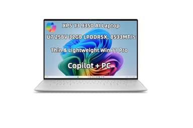 New XPS 13 9350 Powerful AI Copilot+ Laptop 13.4 inch FHD+ Ultra 7 Processor 258V Series 2 32GB LPDDR5X, 8533MT/s RAM 1TB SSD Webcam USB-C Backlit Keyboard Fingerprint WiFi 7 Thunderbolt 4 Win 11 Pro