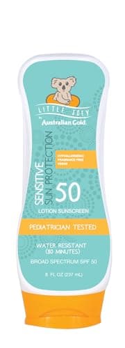 Australian Gold Little Joey Sunscreen Lotion SPF 50, 8 Ounce | Hypoallergenic & Fragrance Free | Broad Spectrum | Water Resistant | Vegan | Pediatrician Tested