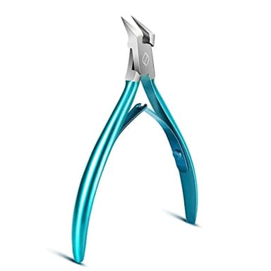 FERYES Toenail Clipper Straight Blade for Ingrown and Thick Nails - Stainless Steel and Sharp Pointed Tip Ingrown Nail Clipper – Wide Jaw Toe Nail Cutter Podiatry Tool Peacock Green