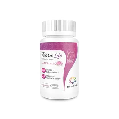 NutraBlast Boric Acid Suppositories - 100% Pure Made in USA - Boric Life Intimate Health Support (30 Count)