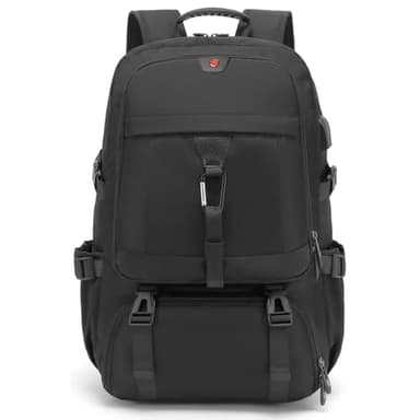 DUSLANG Travel laptop backpack, Extra Large 60L Traveling College Backpack,Large Capacity Backpack for Men Women,Fits 17 Inch Computer, USB Charging Port, Black