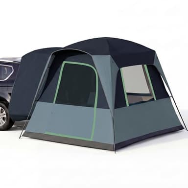 5/6 Person SUV Tent for Camping, SUV Tailgate Tent,Truck Car Tent Weather Resistant Portable for Car SUV Van Camping, Includes Rainfly and Storage Bag, 10' W X 8' L X 7.1' H