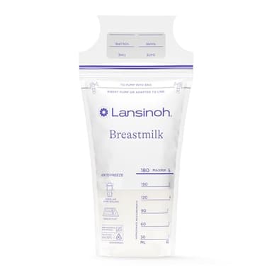 Lansinoh Breastmilk Storage Bags, 200 Count Value Pack, Baby Essentials, Fast Freeze & Thaw Breast Milk Bags for Baby Bottle Feeding, Superior Strength & Stretch, 6 Ounce