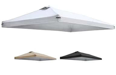 10x20 Canopy Replacement Top Cover with Air Vents for Pop up Canopy Gazebo Tent, with Adjustable Strap, Waterproof & Anti-UV for Outdoor Shade (Top Only, Frame Not Included) (Off White)