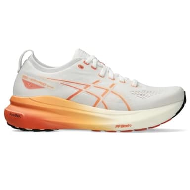 ASICS Women's Gel-Kayano 31 Running Shoes, 5, White/Faded Orange