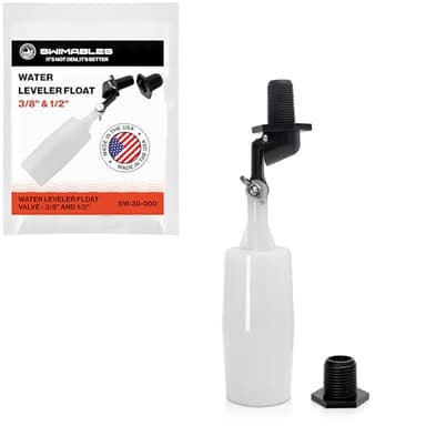Swimables 3/8" and 1/2" Pool Auto Fill Float Valve Replacement | Includes Adapter From 3/8 Inch to 1/2 Inch | Compatible with Most Water Float Valve For Water Tank and Pool Water Leveler Auto Fill