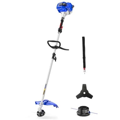 WILD BADGER POWER 26cc Weed Wacker Gas Powered, 3 in 1 String Trimmer/Edger 17'' with 10'' Brush Cutter,Rubber Handle & Shoulder Strap Included