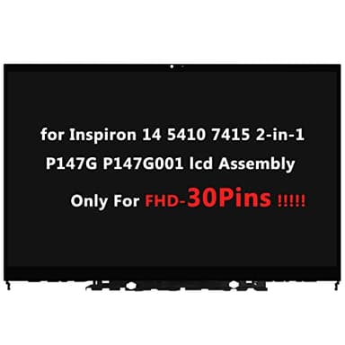 ARUISIFX Replacement for Dell Inspiron 14 5410 7415 2-in-1 P147G P147G001 14.0" FHD LCD Display Touch Screen Digitizer Assembly Bezel Touch Control Board (Only for 30Pin) Black