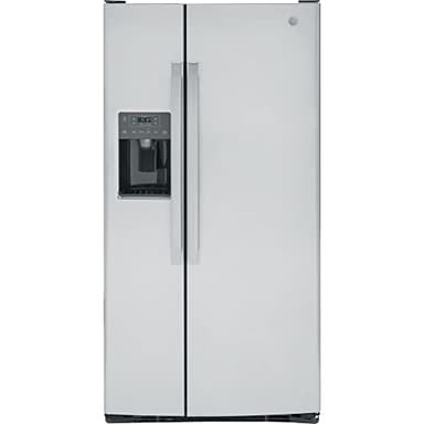 GE® 23.0 Cu. Ft. Side‑by‑Side Refrigerator with External Ice & Water Dispenser – Stainless Steel