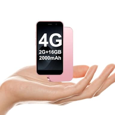 soyes Mini Phone 4G Unlocked World's Smallest Mini Smartphone 3.0'' Touch Screen Compact Mobile Phone for Kids & Students 2000mAh Battery Cell Phone with Dual SIM Quad Core Face ID GPS 2GB+16GB Pink
