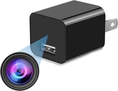 Asnaghi Camera Charger,HD 1080P, 64GB Nanny Cam Hidden Camera, Camera with Motion Detection,No Wi-Fi Needed