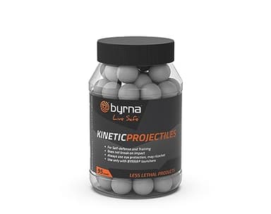 Byrna Kinetic Projectiles - Reusable Hard-Solid Plastic Rounds for Training, Target Practice and Self Defense, 0.68 Caliber - (95 Count)
