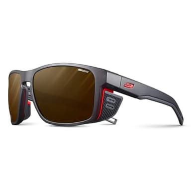 Julbo Shield M Mountain Sunglasses - Translucent Black Frame - Lens (REACTIV 2-4 Polarized)