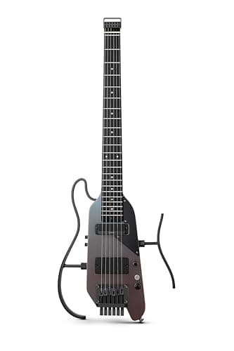 Donner HUSH X PRO Electric Guitar Kit - Smart Travel Guitar with Dozens of Preset Combinations, 7 Tone Sim Options, Midnight Glow