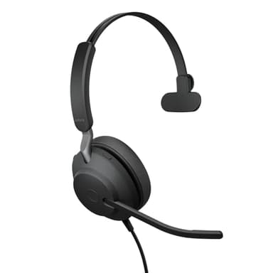 Jabra Evolve2 40 SE (2026 Version) Wired Mono Noise-Cancelling Headset - Features 3-Microphone Call Technology and USB-C/A Cable - UC, All Platforms - Black