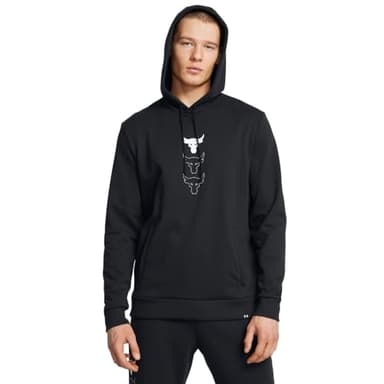 Under Armour Men's Project Rock Rival Fleece Hoodie, (001) Black / / White, X-Large