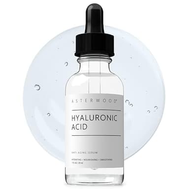 Asterwood Hyaluronic Acid Serum for Face - Plumping, Anti-Aging, Hydrating - Fragrance-Free - 1 Fl Oz