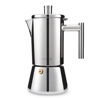 Easyworkz Diego Stovetop Espresso Maker Stainless Steel Italian Coffee Machine Maker 6Cup 10 oz Moka Pot Induction Espresso Pot
