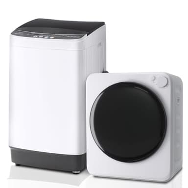 Erivess 1.8Cu.Ft Portable Clothes Dryer and 32LBS Twin Tub Washing Machine Set, Washer and Spinner Combo, Stainless Steel Tub, Space Saving,Ideal for Laundry, Apartments, Dorms