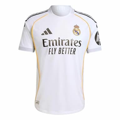 adidas Kylian Mbappe Real Madrid Authentic Home Jersey 25/26 w/ Champions League Patches (White)