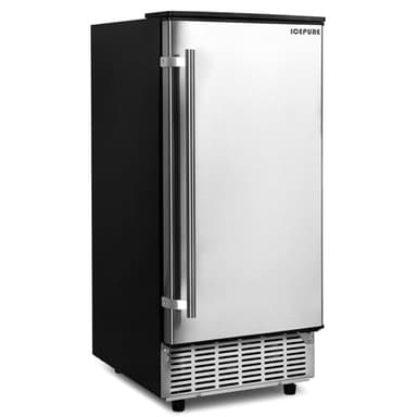 ICEPURE Commercial Ice Maker, Built in/Under Counter Ice Maker Machine with Drain Pump, 85 Lbs/24H, Auto-Cleaning, 24H Timer, 26Lbs Storage, Stainless Steel, Perfect for Commercial & Home