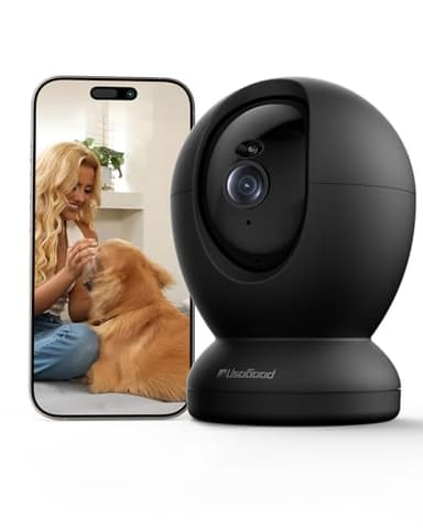 usogood 4MP Pet Camera with Phone App, 2.4G & 5G WiFi Indoor Security Camera for Home Security, 360° AI Motion Detection and Tracking, 2-Way Talk, Night Vision, Detection Alarm