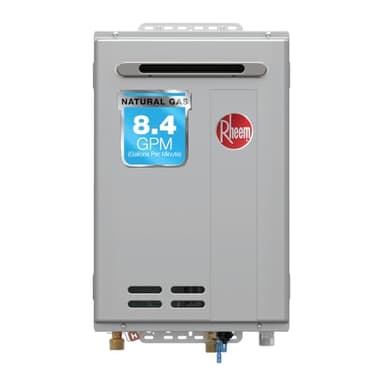 Rheem RTG-84XLN-3 High Efficiency Non-Condensing Outdoor Tankless Natural Gas Water Heater 8.4 GPM, 180,000 BTUs