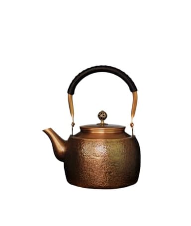 Kuiwisen Handmade Large Hammer Copper Pot Kettle Stovetop Teapot 1.5mm Thick Pure Red Copper Handmade, 1700 ml - 2.42bl