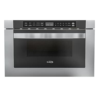 KoolMore 24 Inch Stainless-Steel Microwave Drawer with 1.2 cu. ft. Capacity, 1000W Power with 10 Custom Cooking Levels, Memory, and Timer Functions, Wall-Mounted with Flat Bottom (KM-MD-1SS)