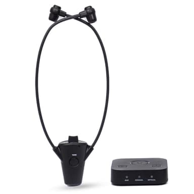 HearSound Gold - Digital Wireless Headset System for TV with Earbuds - Ideal for Seniors or Hearing Impaired - All TVs Compatible, No line of Sight Required, 100 ft. Range, Rechargeable 12hr Battery