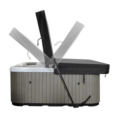 Hot Tub Cover Lift Bar,Two Sides Spa Lifter,Height 45.3“ - 72.1” Width 53.5“ - 80” Adjustable Cover Lifting & Removal System,Installs Under Hot Tubs, Spas, Fits Most Indoor&Outdoor Hottubs,Spas