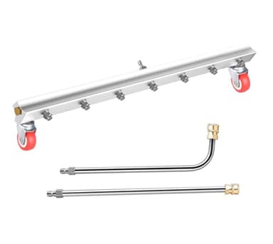 25.6inch Water Broom Pressure Washer Surface Cleaner 4000 Psi Power Broom Sweeper with 7 Nozzles and 2 Extension Wand for Concrete Driveway Sidewalk Deck, Roof，Floor Cleaning