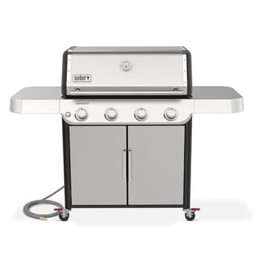 Weber Genesis S-415 Natural Gas Grill for Outdoor Grilling, 4 Burners, Stainless Steel