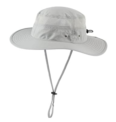 Home Prefer UPF50+ Mens Sun Hat Wide Brim Fishing Hat Airy Womens Bucket Hat UV Protection Hat for Mens Womens Beach Safari Gardening Golf Grey