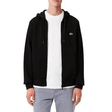 Lacoste Men's Long Sleeve Solid Full Zip Up Hoodie Noir