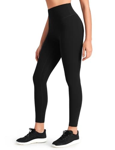 HeyNuts Workout Pro Athletic High Waisted Yoga Leggings for Women, Buttery Soft Workout Pants Compression 7/8 Leggings with Inner Pockets Black_25'' L(12)
