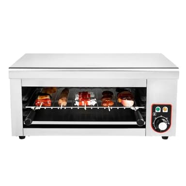 2000W Salamander Broiler, Electric Steak Broiler, Commercial Stainless Steel Countertop Salamander Broiler with Adjustable Temp Control (122°F-572°F), Food Heater for Melting Cheese, Sandwiches