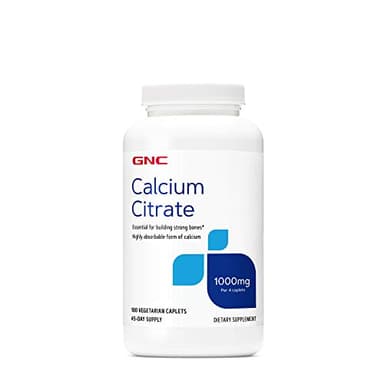 GNC Calcium Citrate 1000mg, Essential for Building Strong Bones, 180 Vegetarian Caplets