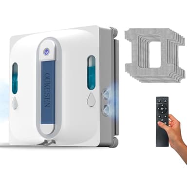 OUKESEN Window Cleaning Robot,9000Pa Sauction & 75N Cleaning Force with 4 Water Spray Support 5 Cleaning Modes & Remote Control,Window Cleaner Robot for Wet Cleaning Frame & Frameless Windows & Tiles