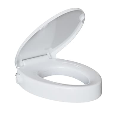Bidet Toilet Seat Non Electric, Elongated Raised Toilet Bidet Seat with Dual Nozzles, Self Cleaning, Soft Close Lid, Rear and Feminine Washing for Seniors Adults