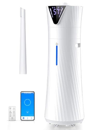 MONISEN 17L/4.5Gal Humidifier Large Room, Smart Quiet Ultrasonic Cool Mist Humidifiers for Bedroom, Covers 2000ft², 56H Runtime, 24H Timer, 3 Mist Modes Humidifiers for Home, Office, Plants, White