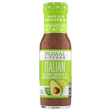 Primal Kitchen Italian Vinaigrette & Marinade Salad Dressing made with Avocado Oil, Whole30 Approved, Certified Paleo, and Keto Certified, 8 Fluid Ounces